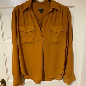 Ann Taylor Womens Burnt Orange Blouse XS